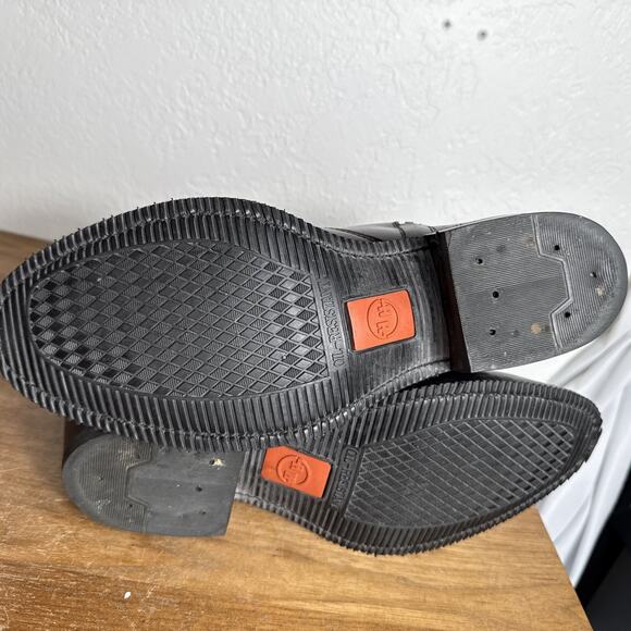 Double-H Zipper Work Boots Men's Size 9.5 EEE WIDE Slip Resistant Soles Burgundy - Picture 9 of 15